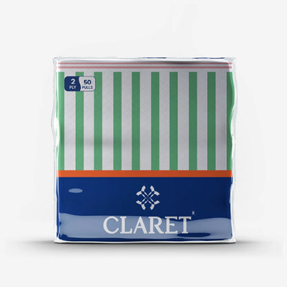 Claret Soft Napkin Printed 2 Ply 50 Pulls - 30 x 30cm