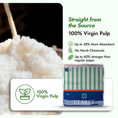 Claret Soft Napkin Printed 2 Ply 50 Pulls - 30 x 30cm