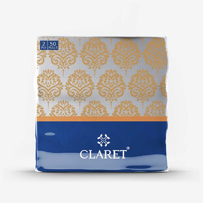 Claret Soft Napkin Printed 2 Ply 50 Pulls - 33 x 33cm