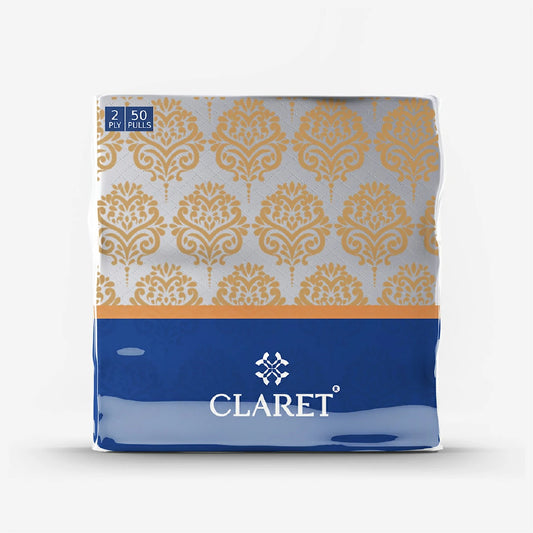 Claret Soft Napkin Printed 2 Ply 50 Pulls - 33 x 33cm