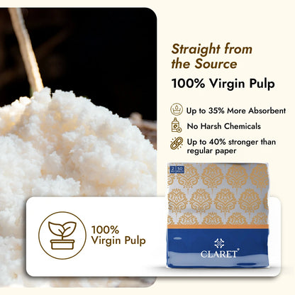 Claret Soft Napkin Printed 2 Ply 50 Pulls - 33 x 33cm