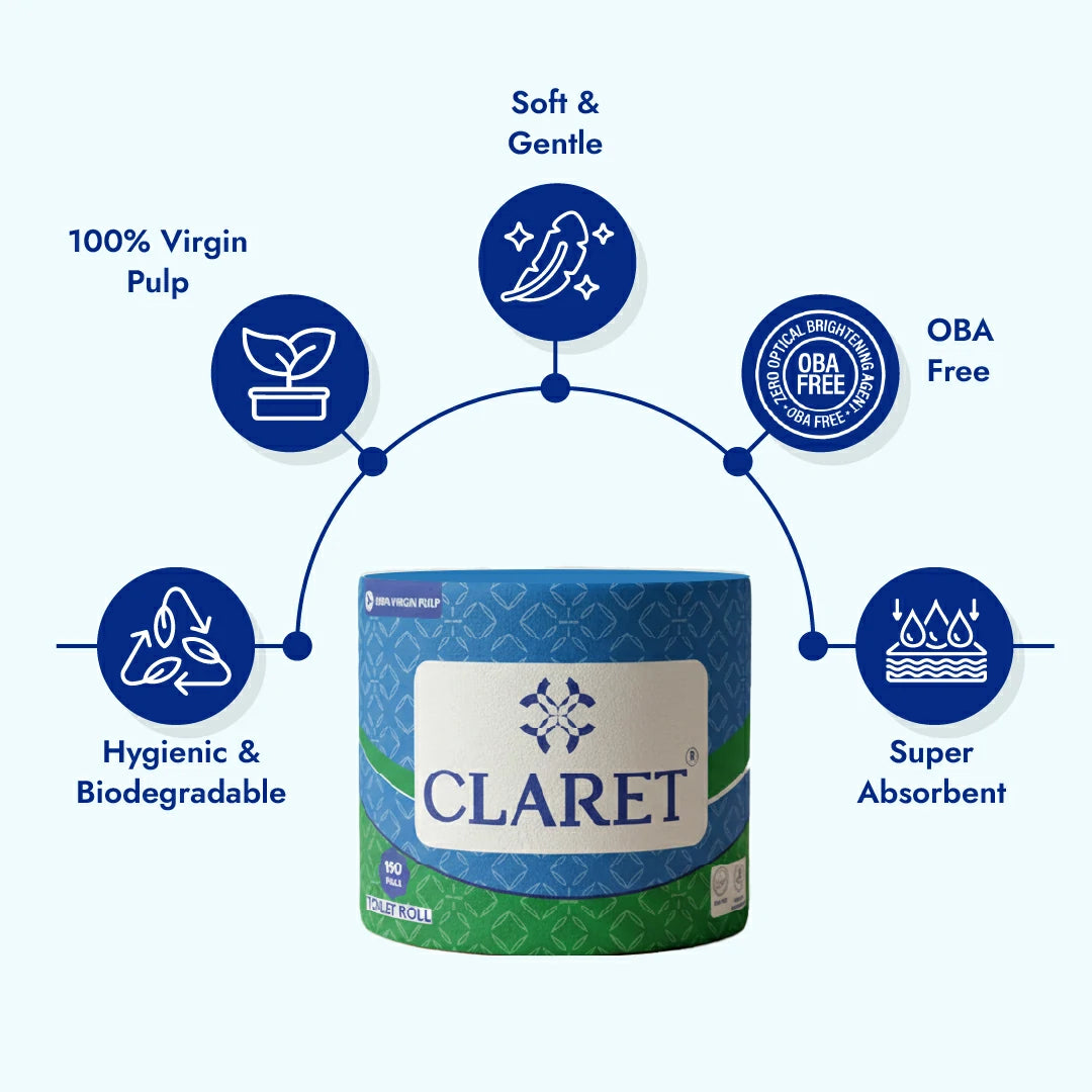 Claret Toilet Roll 2 Ply 150 Pulls