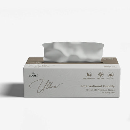 Claret Ultra Premium 3 Ply Facial Tissue 75 Pulls (Assorted)