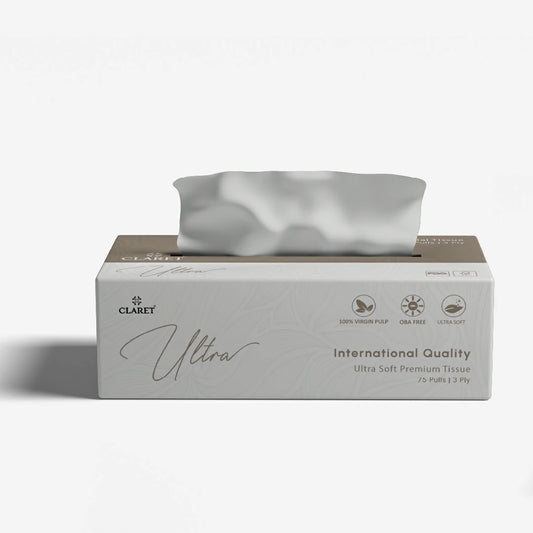 Claret Ultra Premium 3 Ply Facial Tissue 75 Pulls (Assorted)