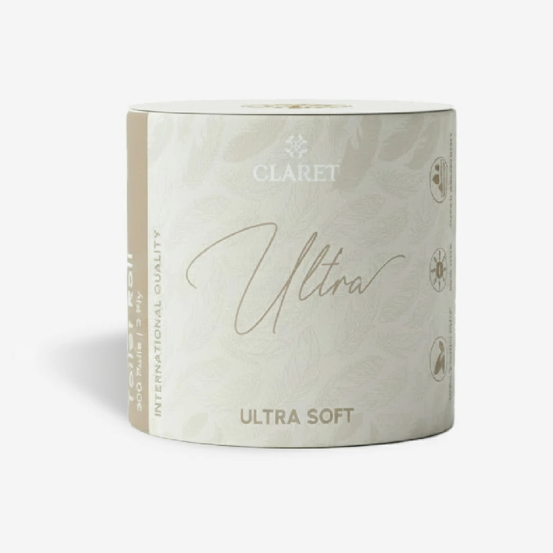 Claret Ultra Single Toilet Roll 3 Ply 300 Pulls