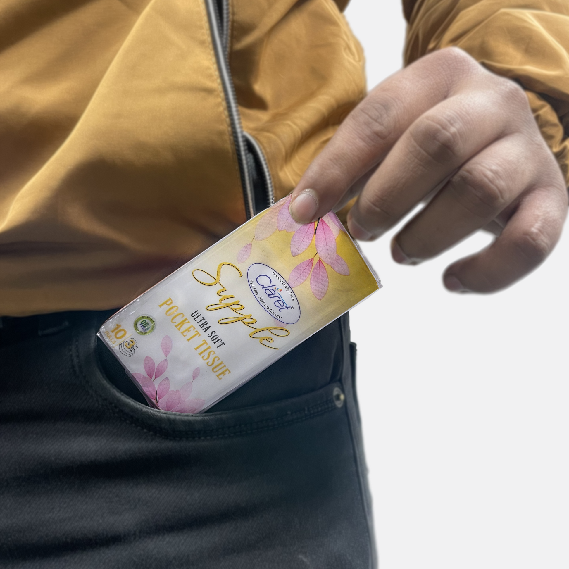 Claret 10 in 1 Pocket Tissue 3 Ply 10 Pull