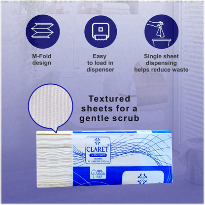 Claret 1 Ply M-Fold Sheet - 100 Sheets