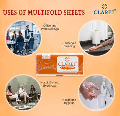 Claret 1 Ply M-Fold Sheet - 125 Sheets