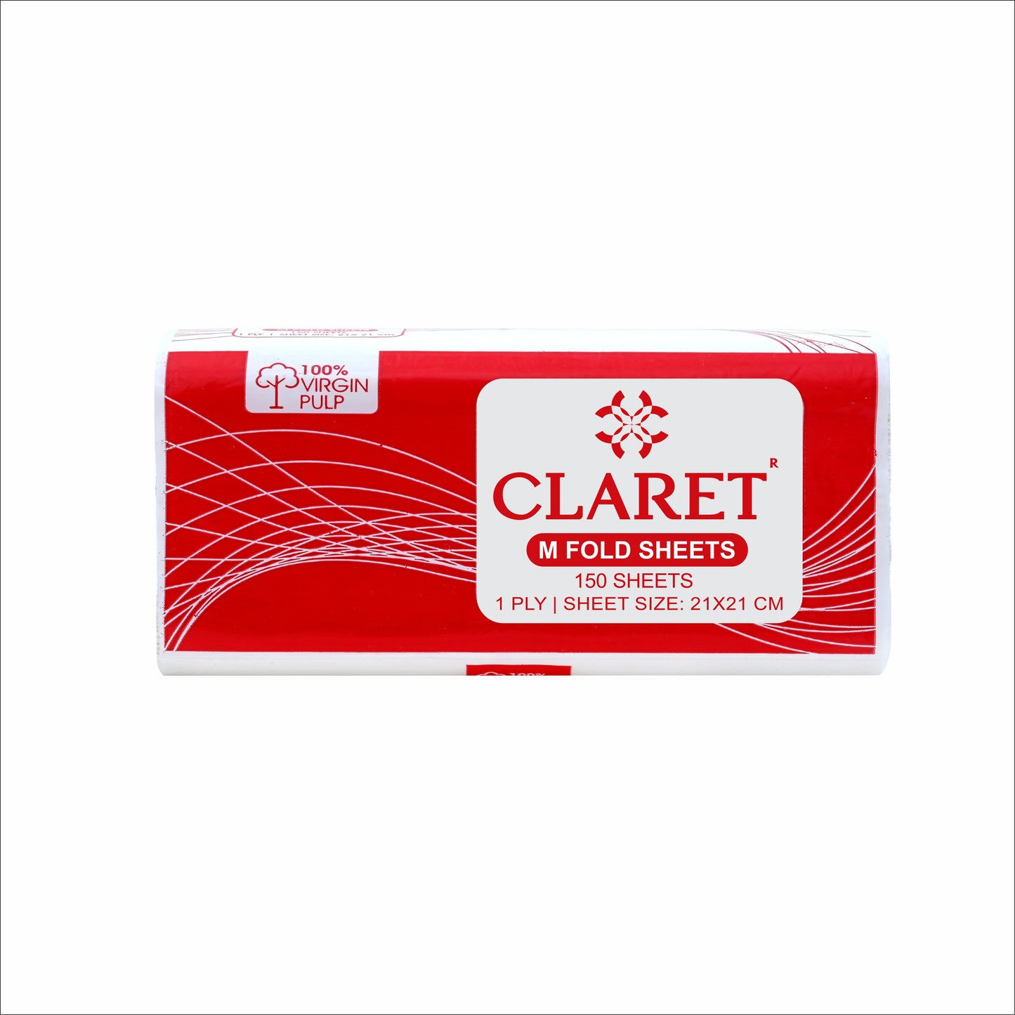 Claret 1 Ply M-Fold Sheet - 150 Sheets