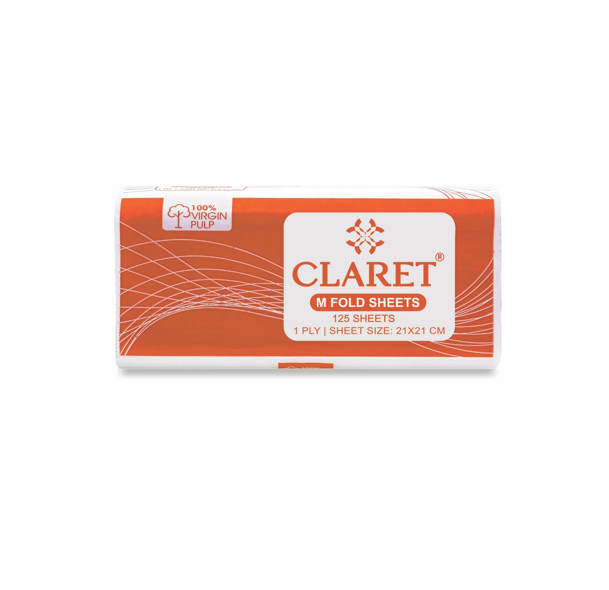 Claret 1 Ply M-Fold Sheet - 125 Sheets