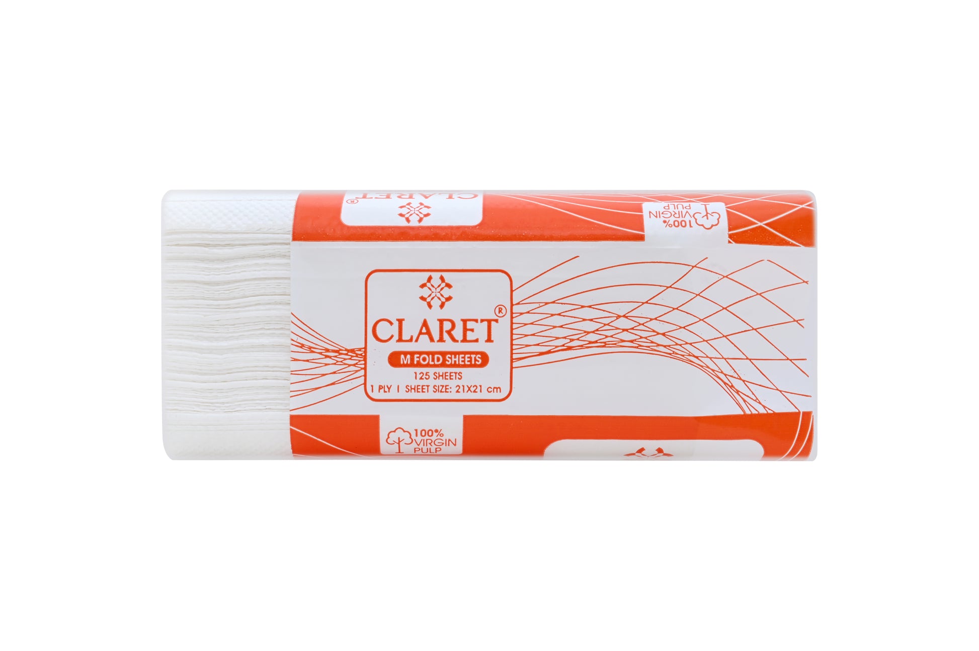 Claret 1 Ply M-Fold Sheet - 125 Sheets