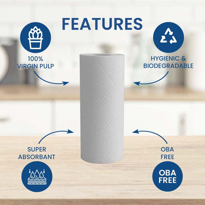 Claret 1 in 1 Kitchen Towel 2 Ply 60 Pulls