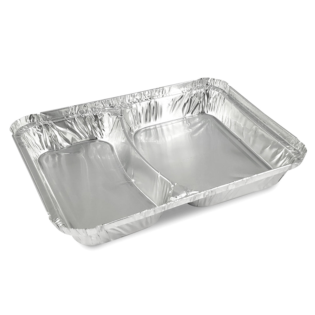 Claret Aluminium Food Container | 2 Compartment | 820 ml