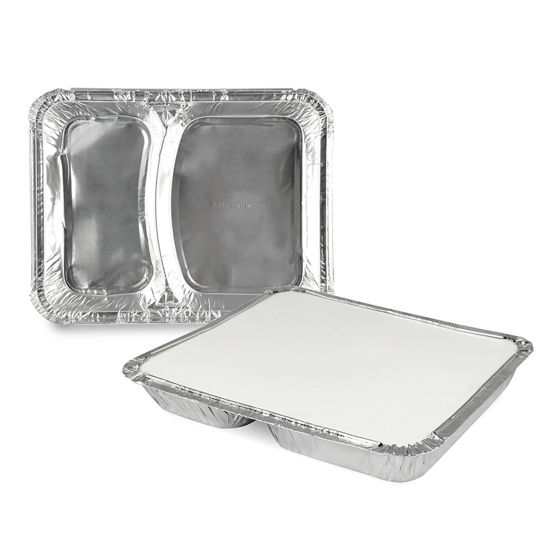 Claret Aluminium Food Container | 2 Compartment | 820 ml