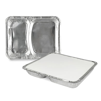 Claret Aluminium Food Container | 2 Compartment | 820 ml