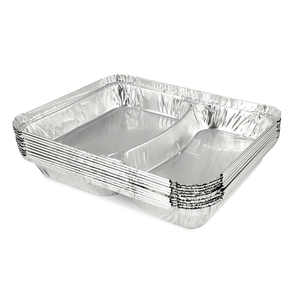 Claret Aluminium Food Container | 2 Compartment | 820 ml