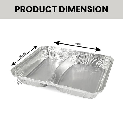 Claret Aluminium Food Container | 2 Compartment | 820 ml