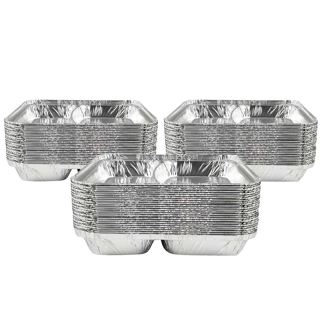 Claret Aluminium Food Container | 2 Compartment | 820 ml