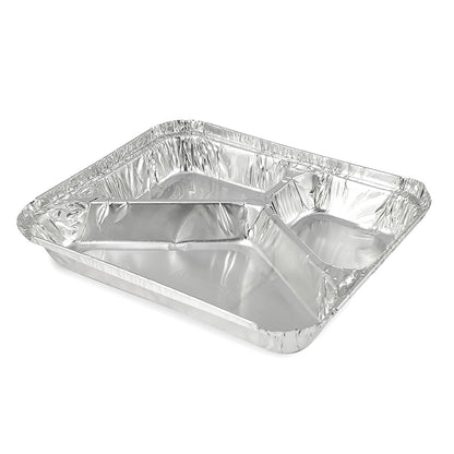 Claret Aluminium Food Container | 3 Compartment | 820 ml
