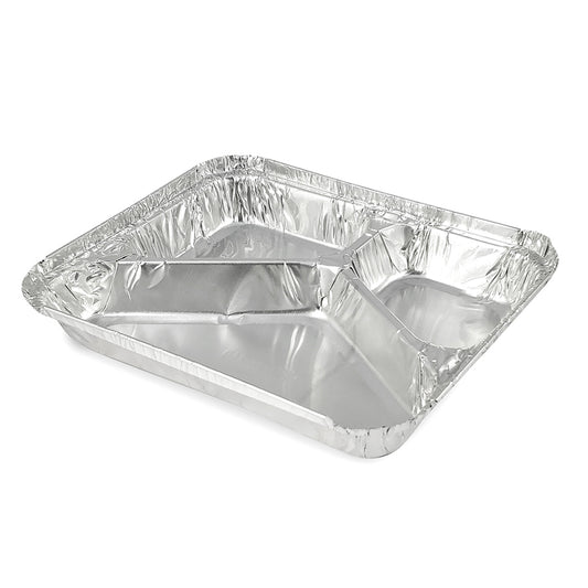 Claret Aluminium Food Container | 3 Compartment | 820 ml