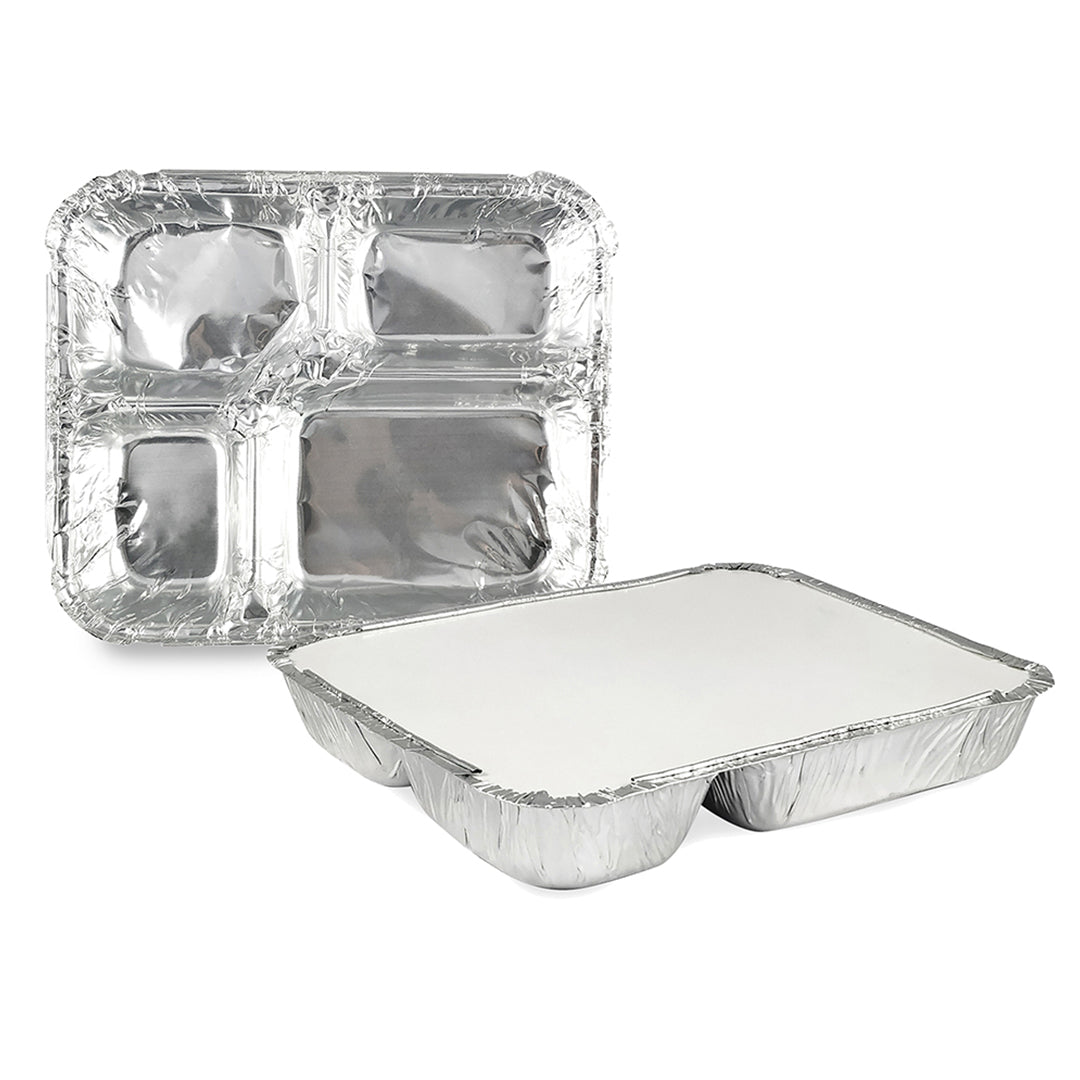 Claret Aluminium Food Container | 4 Premium Compartment | 1200 ml