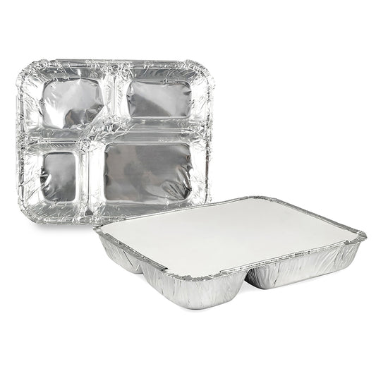 Claret Aluminium Food Container | 4 Premium Compartment | 1200 ml