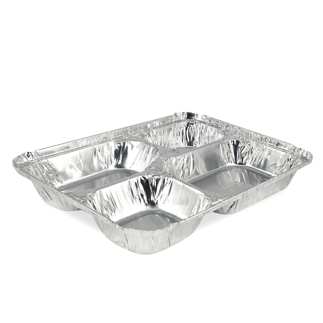 Claret Aluminium Food Container | 4 Regular Compartment | 700 ml