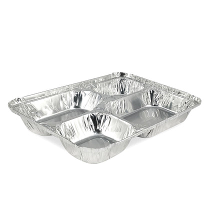 Claret Aluminium Food Container | 4 Regular Compartment | 700 ml