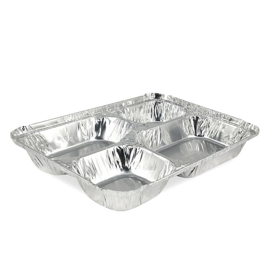 Claret Aluminium Food Container | 4 Regular Compartment | 700 ml