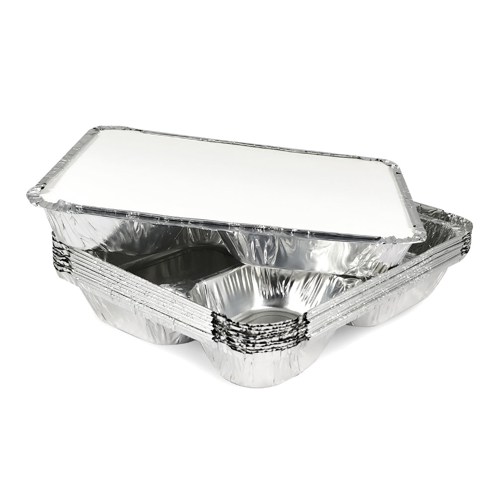 Claret Aluminium Food Container | 4 Regular Compartment | 700 ml