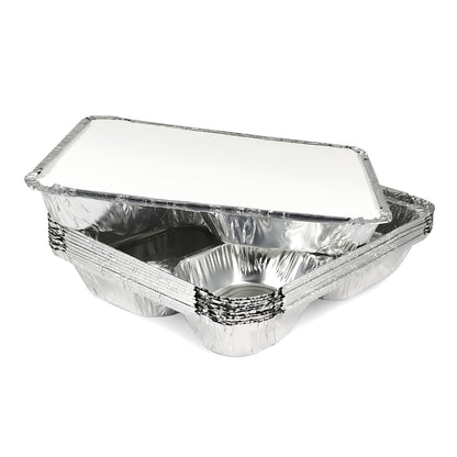 Claret Aluminium Food Container | 4 Regular Compartment | 700 ml