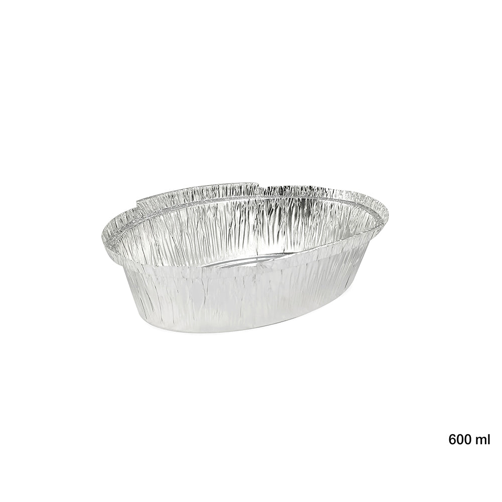 Claret Aluminium Food Container | 600 ml (Oval)