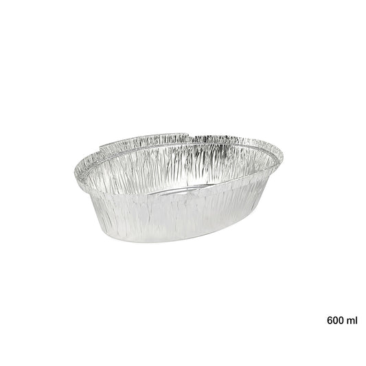 Claret Aluminium Food Container | 600 ml (Oval)
