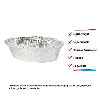 Claret Aluminium Food Container | 600 ml (Oval)