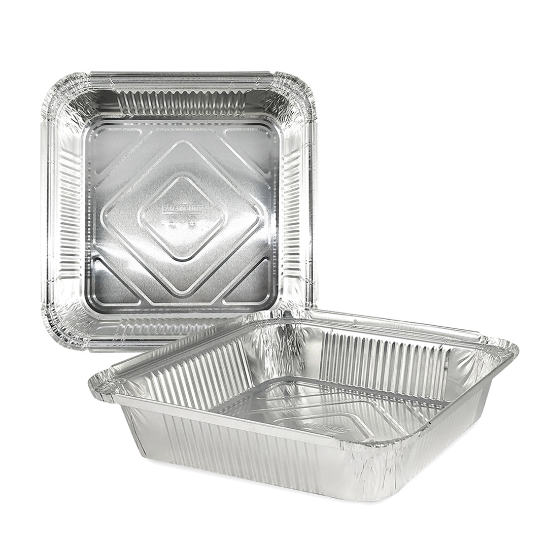 Claret Aluminium Food Container 9x9 Deep | 2100 ml