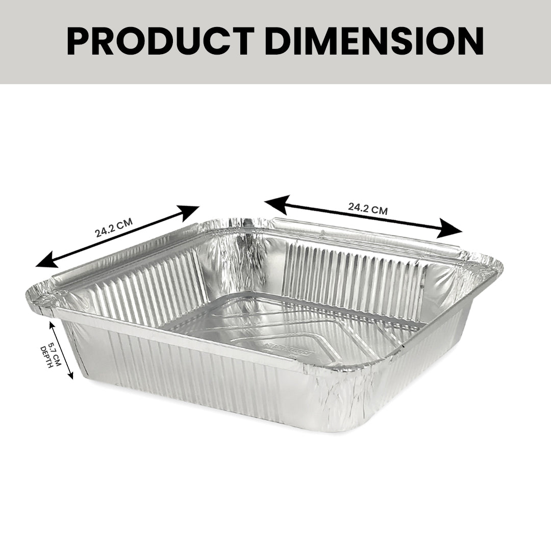 Claret Aluminium Food Container 9x9 Deep | 2100 ml