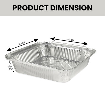 Claret Aluminium Food Container 9x9 Deep | 2100 ml