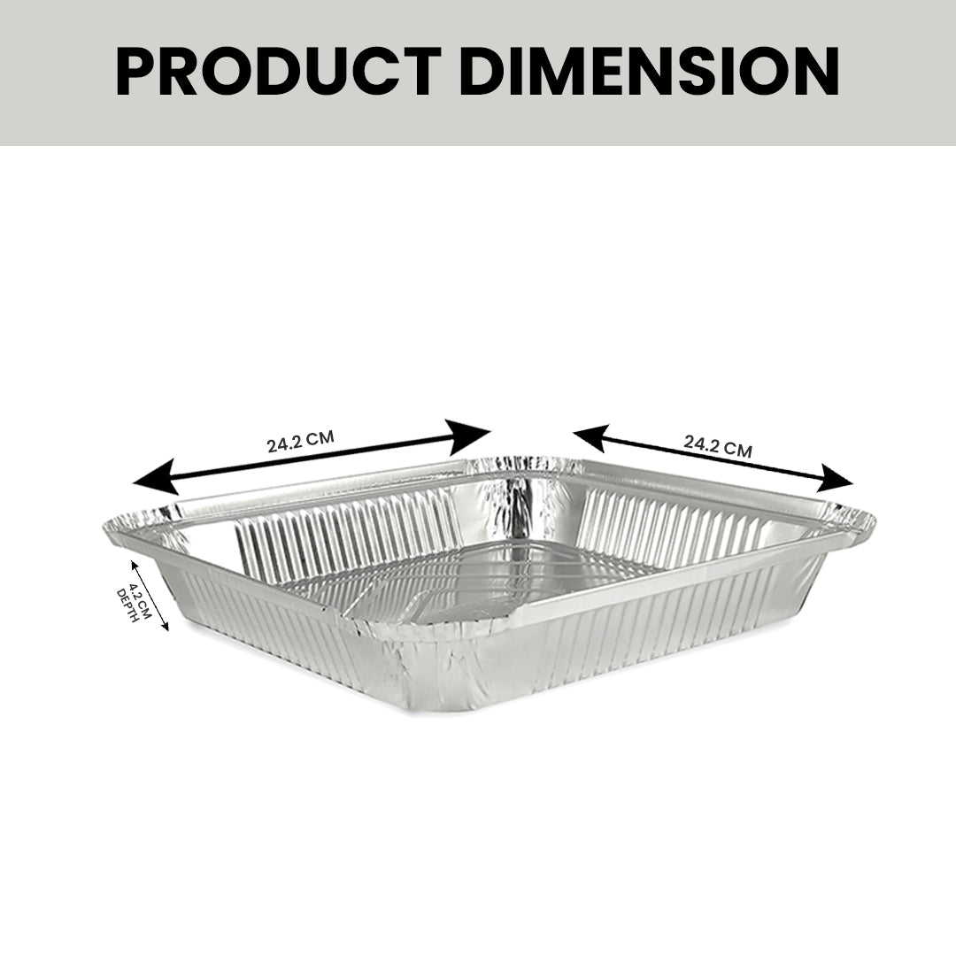 Claret Aluminium Food Container 9x9 Shallow | 1500 ml