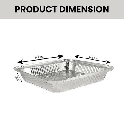 Claret Aluminium Food Container 9x9 Shallow | 1500 ml