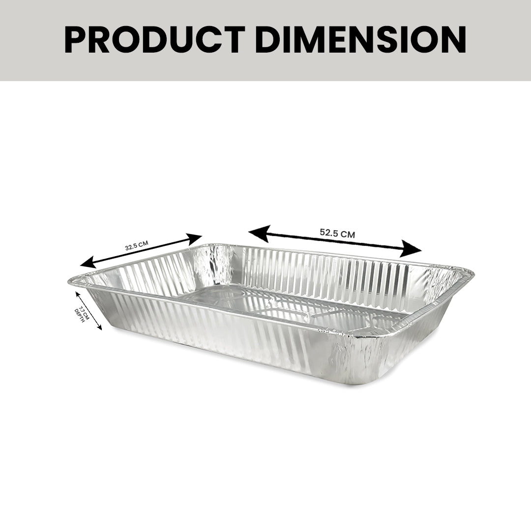 Claret Aluminium Food Container Full Deep With Lid | 9000 ml