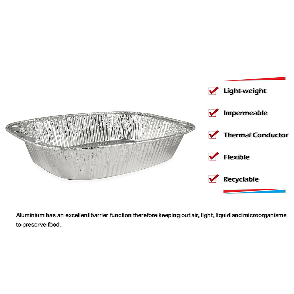 Claret Aluminium Food Container Oval Roaster | 7500 ml