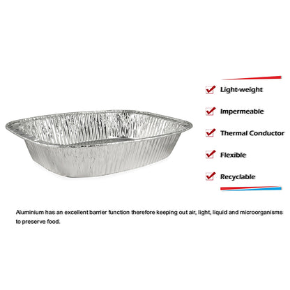 Claret Aluminium Food Container Oval Roaster | 7500 ml
