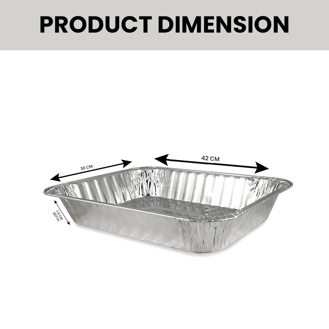Claret Aluminium Food Container Rectangular Roaster | 6500 ml