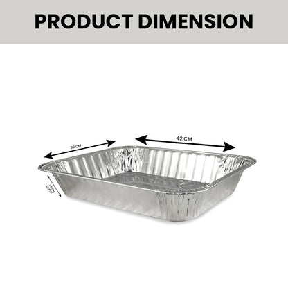 Claret Aluminium Food Container Rectangular Roaster | 6500 ml
