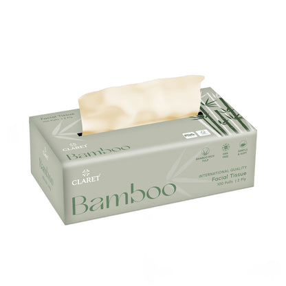 Claret Bamboo Facial Tissue 2 Ply 100 Pulls (Assorted)