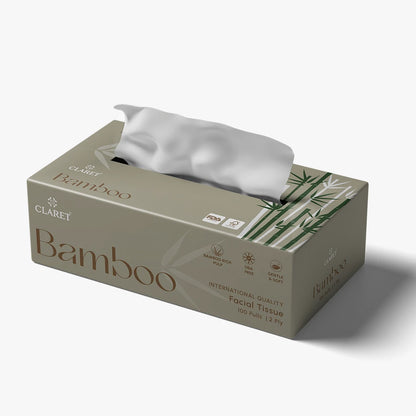 Claret Bamboo Facial Tissue 2 Ply 100 Pulls (Assorted)