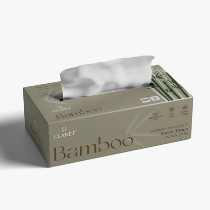 Claret Bamboo Facial Tissue 2 Ply 100 Pulls (Assorted)