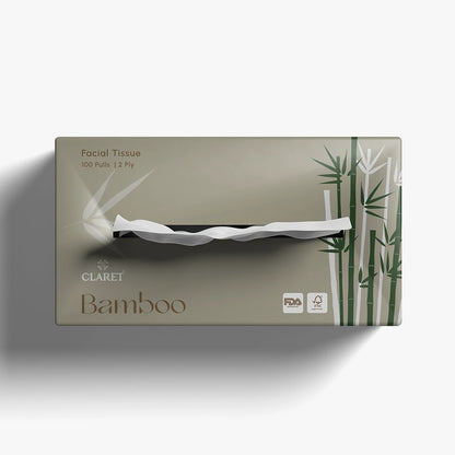 Claret Bamboo Facial Tissue 2 Ply 100 Pulls (Assorted)
