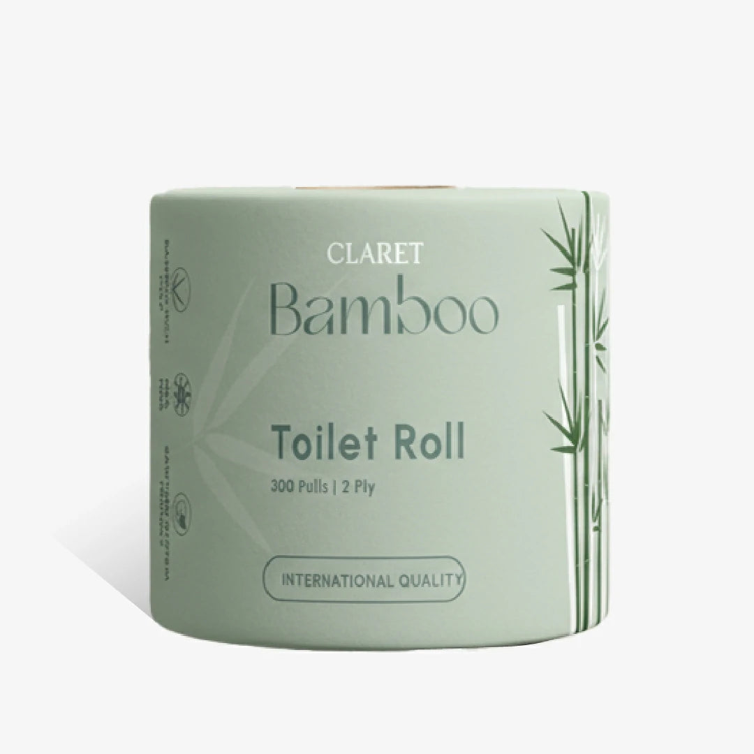 Claret Bamboo Single Toilet Roll 2 Ply 300 Pulls
