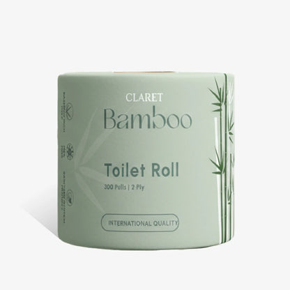 Claret Bamboo Single Toilet Roll 2 Ply 300 Pulls